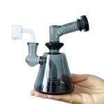 6" Smoky Gray Mini Beaker Glass Dab Rig