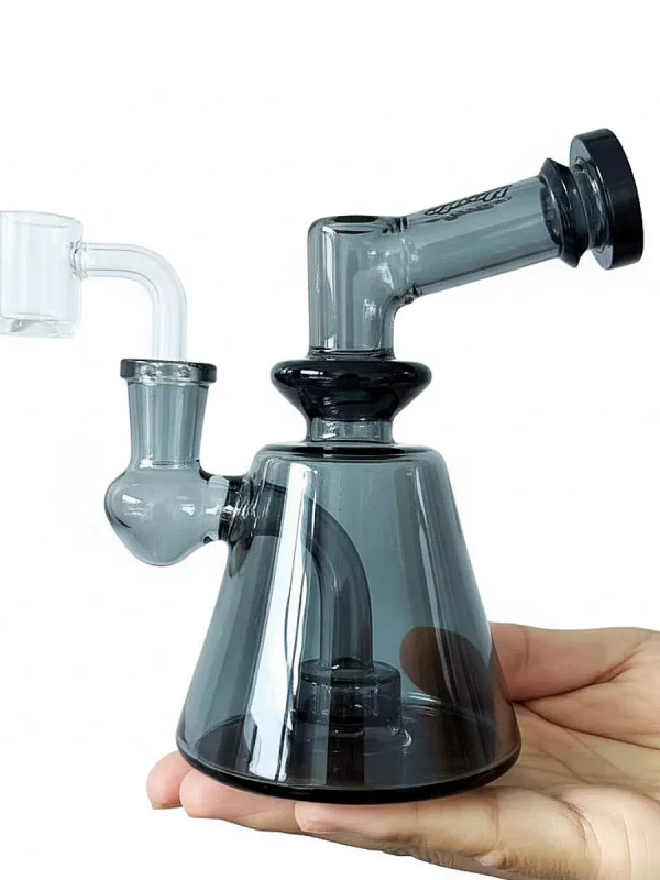 6" Smoky Gray Mini Beaker Glass Dab Rig