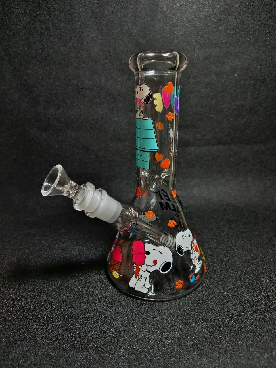 Snoopy Romantic Hearts & Flowers Beaker Glass Bong