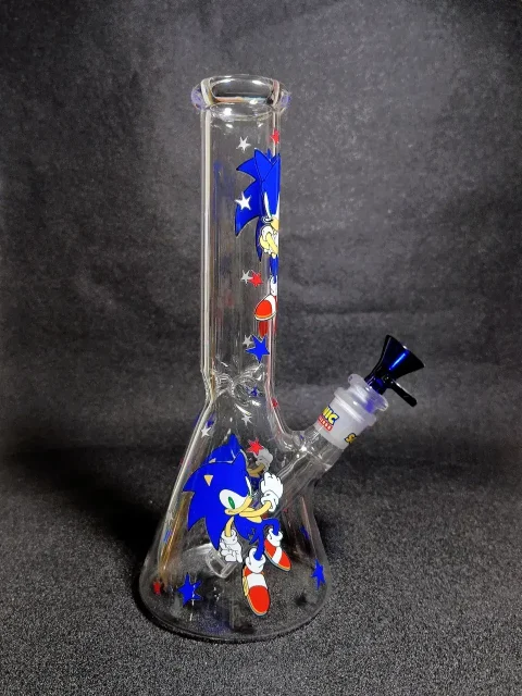 Sonic the Hedgehog SEGA Speed Blue Beaker Glass Bong Sonic the Hedgehog SEGA Speed Blue Beaker Glass Bong