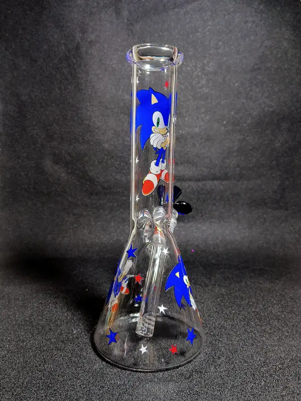 Sonic the Hedgehog SEGA Speed Blue Beaker Glass Bong