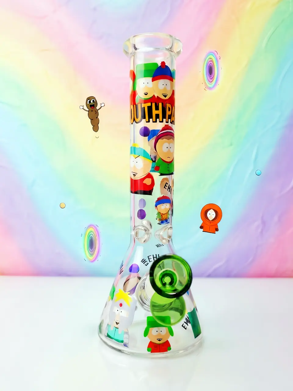10" South Park Cartoon Chaos Character Beaker Glass Bong
