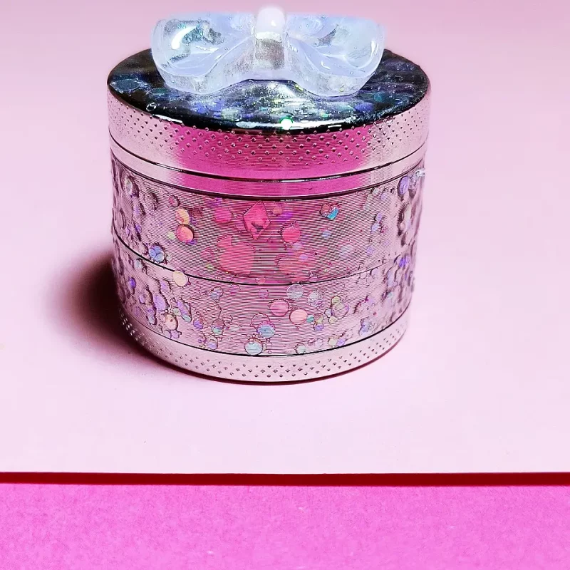Sparkling Lavender Bow Metal Grinder