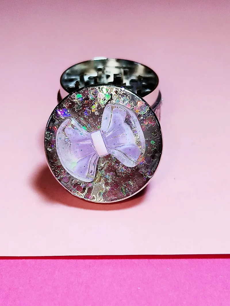 Sparkling Lavender Bow Metal Grinder