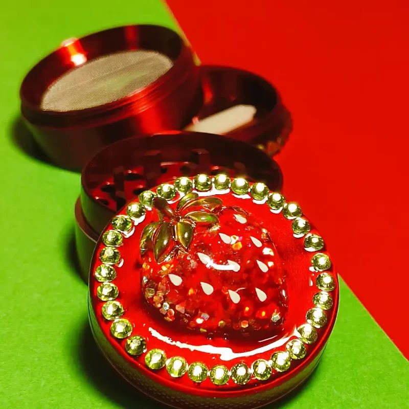 Sparkling Strawberry Mini Metal Grinder