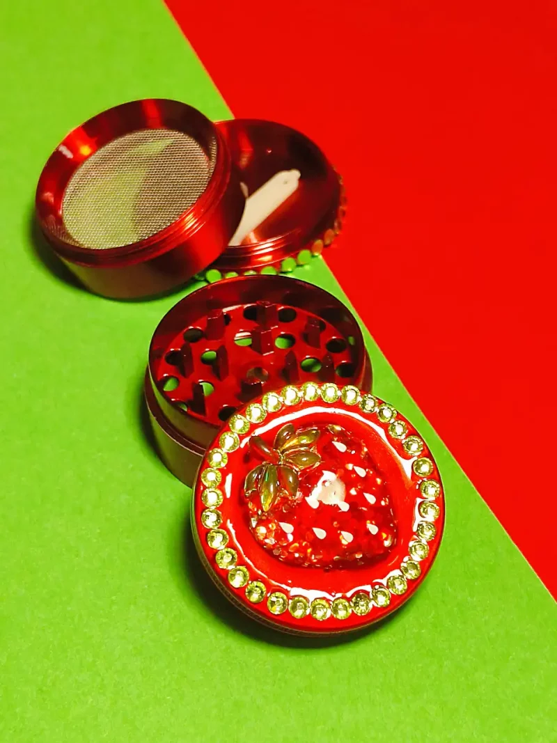 Sparkling Strawberry Mini Metal Grinder