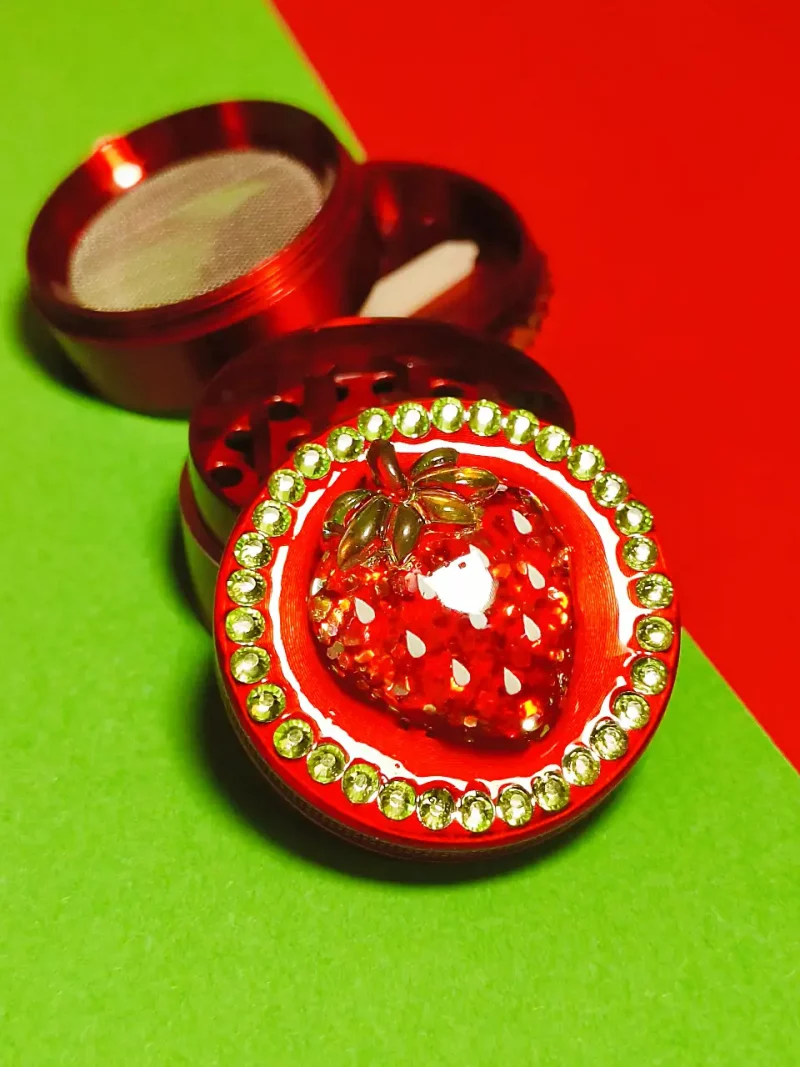 Sparkling Strawberry Mini Metal Grinder