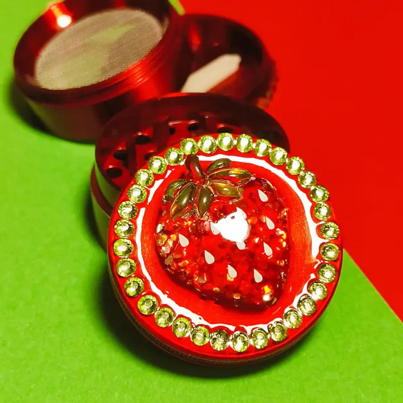Sparkling Strawberry Mini Metal Grinder
