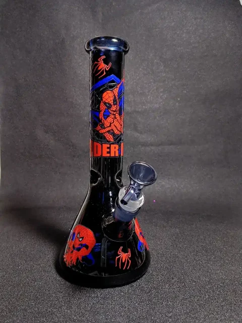 Spider-Man Marvel Red Blue Night Hero Beaker Glass Bong