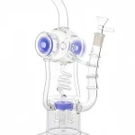 14" Spiral Coil Triple Tube Scientific Glass Recycler Bong