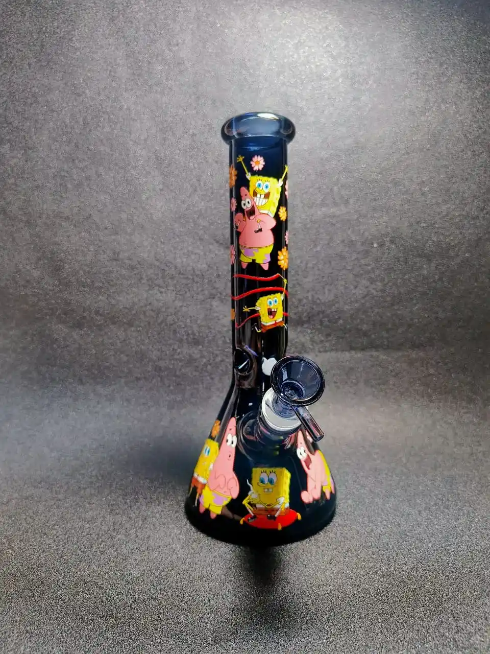 10" SpongeBob Bikini Bottom Dark Blue Beaker Glass Bong
