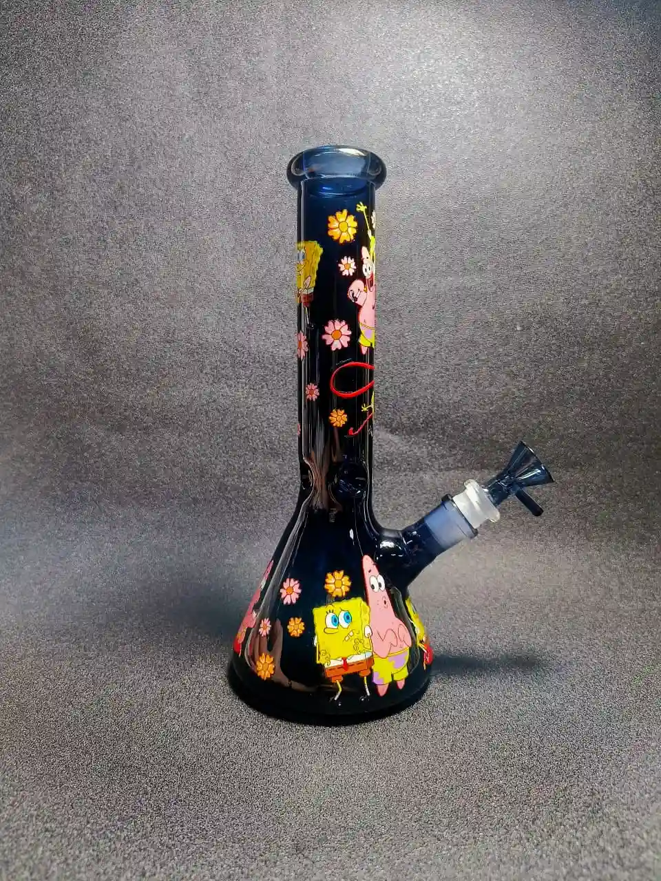 10" SpongeBob Bikini Bottom Dark Blue Beaker Glass Bong