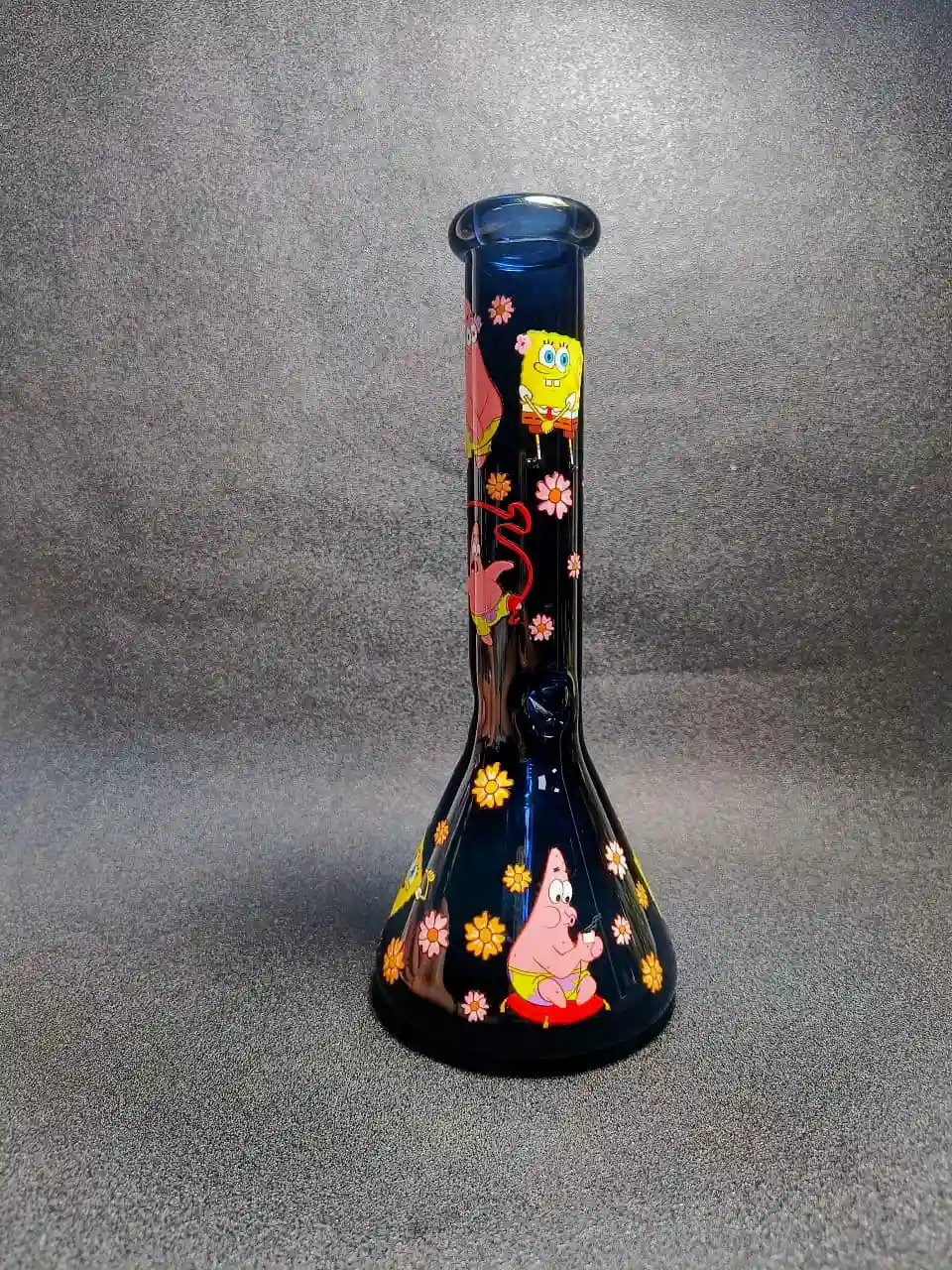 10" SpongeBob Bikini Bottom Dark Blue Beaker Glass Bong