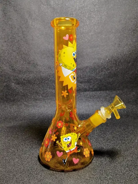 SpongeBob SquarePants Retro Daisy Amber Glass Bong SpongeBob SquarePants Retro Daisy Amber Glass Bong