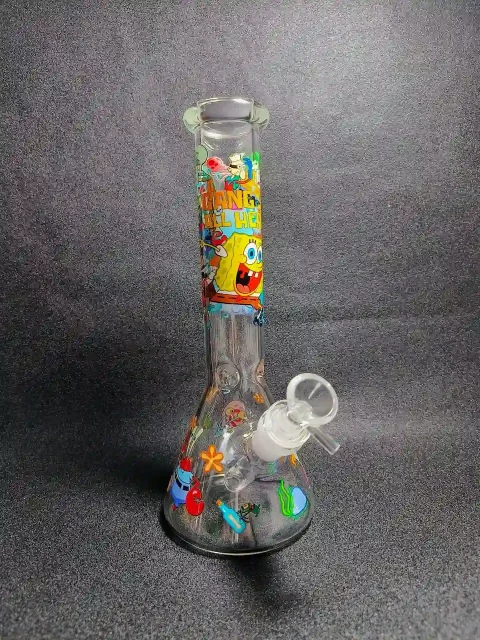 10" SpongeBob “The Gang’s All Here” Beaker Glass Bong