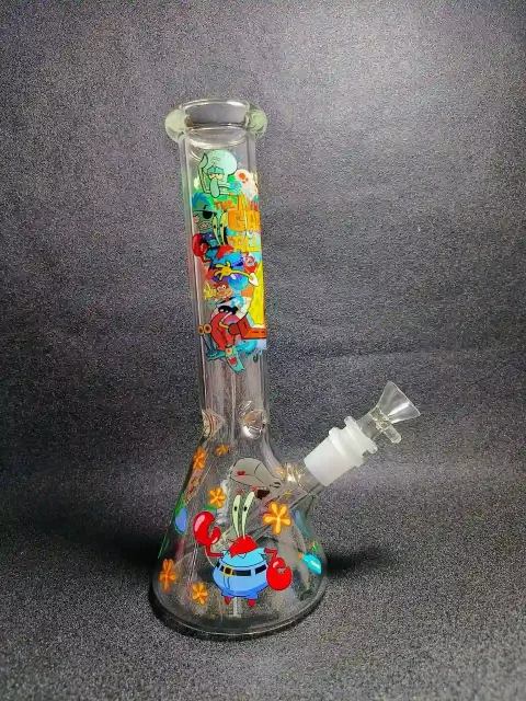 10″ SpongeBob “The Gang’s All Here” Beaker Glass Bong 10" SpongeBob “The Gang’s All Here” Beaker Glass Bong