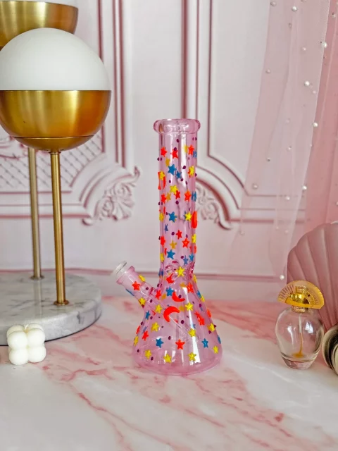 10" Stars & Moon Glow In the Dark Beaker Bong