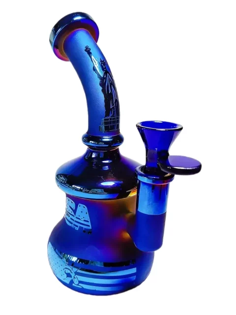 7" Statue of Liberty Blue Mini Glass Bong Rig