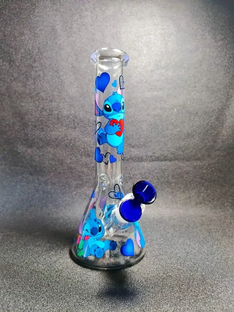 10" Stitch Heart Beaker Glass Bong