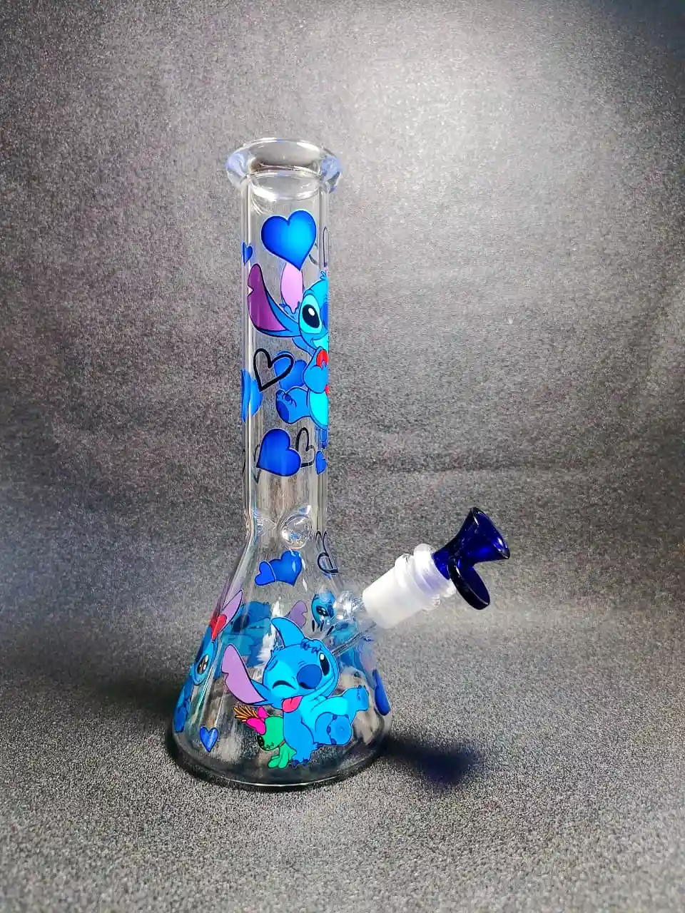 10" Stitch Heart Beaker Glass Bong
