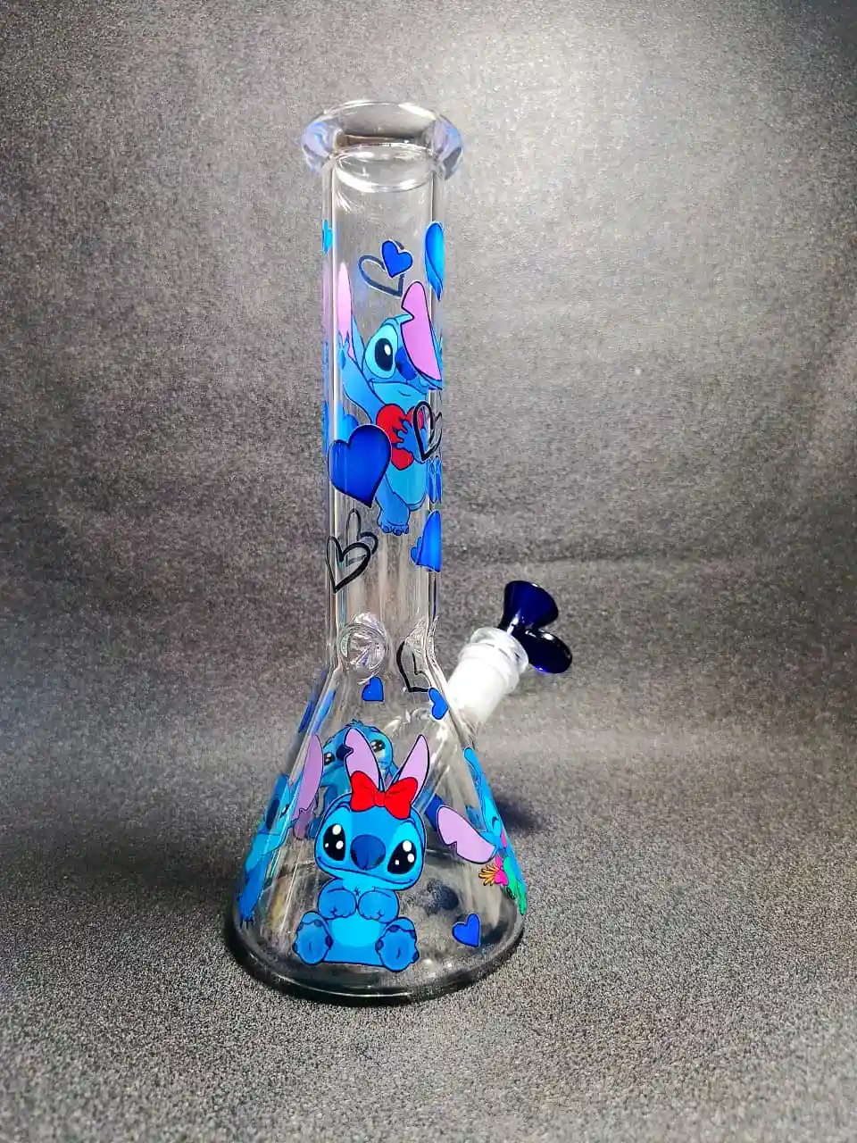 10" Stitch Heart Beaker Glass Bong