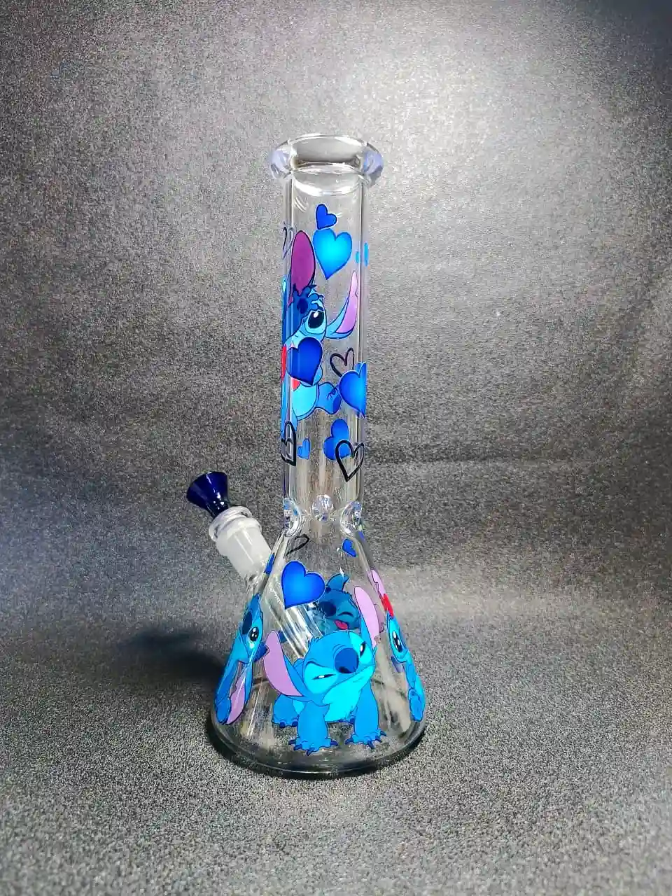10" Stitch Heart Beaker Glass Bong