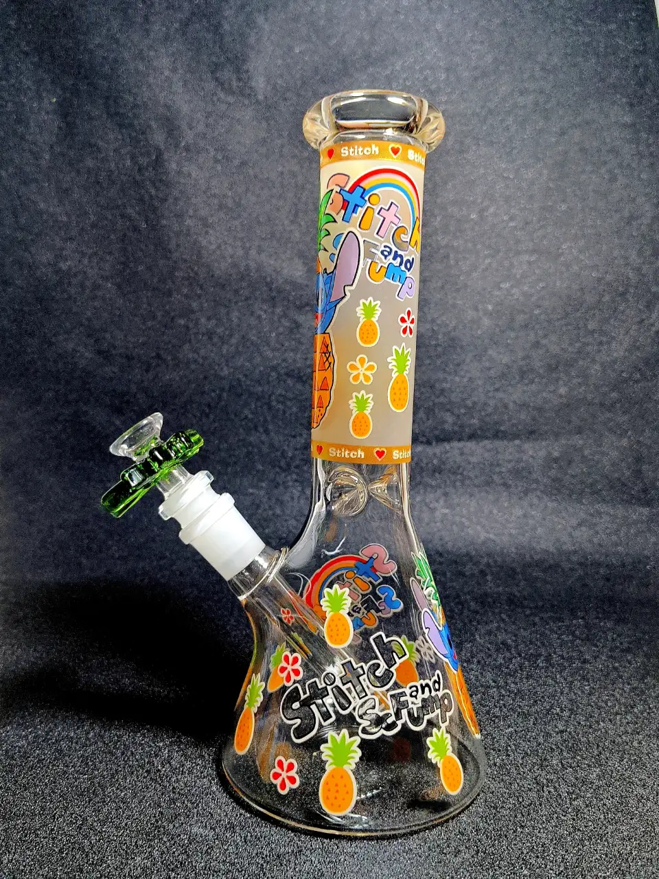 10" Stitch Disney Pineapple Tropical Beaker Glass Bong