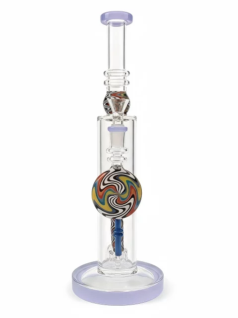 13″ Straight Tube Bong with Wig Wag Showerhead Perc 13" Straight Tube Bong with Wig Wag Showerhead Perc