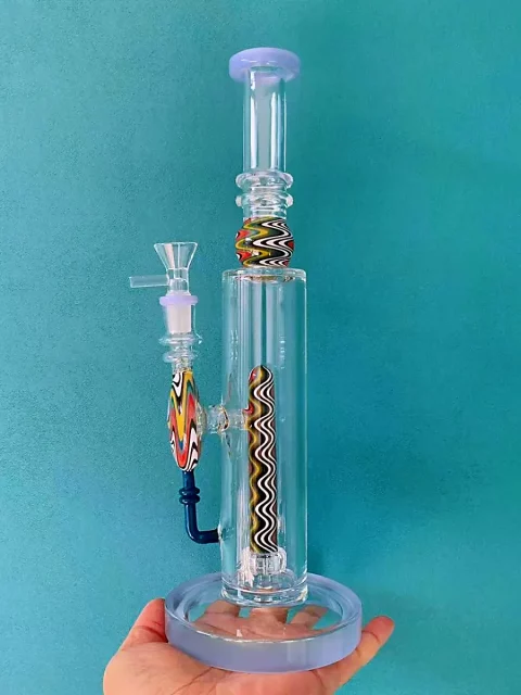13" Straight Tube Bong with Wig Wag Showerhead Perc
