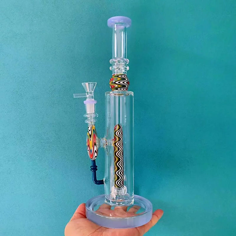 13" Straight Tube Bong with Wig Wag Showerhead Perc