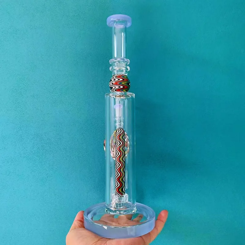 13" Straight Tube Bong with Wig Wag Showerhead Perc