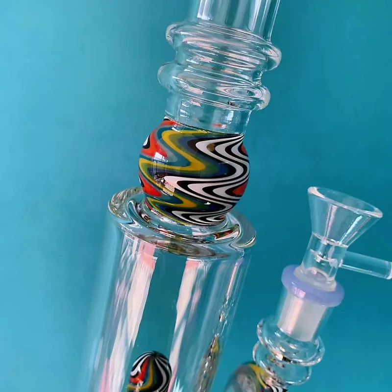 13" Straight Tube Bong with Wig Wag Showerhead Perc