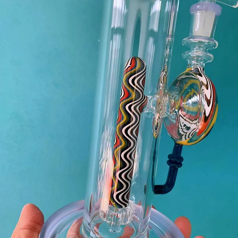 13" Straight Tube Bong with Wig Wag Showerhead Perc