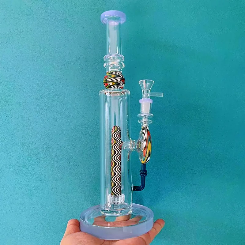13" Straight Tube Bong with Wig Wag Showerhead Perc