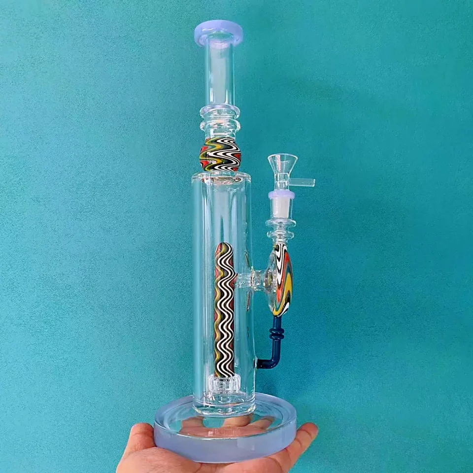 13" Straight Tube Bong with Wig Wag Showerhead Perc