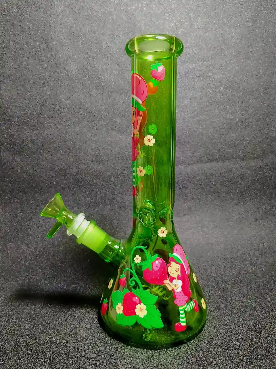 Strawberry Shortcake Green Blossom Garden Beaker Glass Bong
