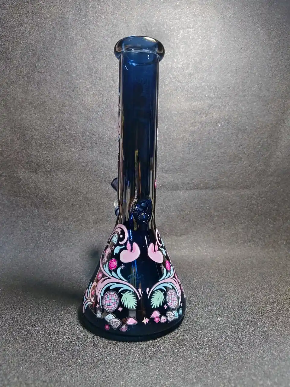 10" Summer Retro Barbie Black Beaker Glass Bong