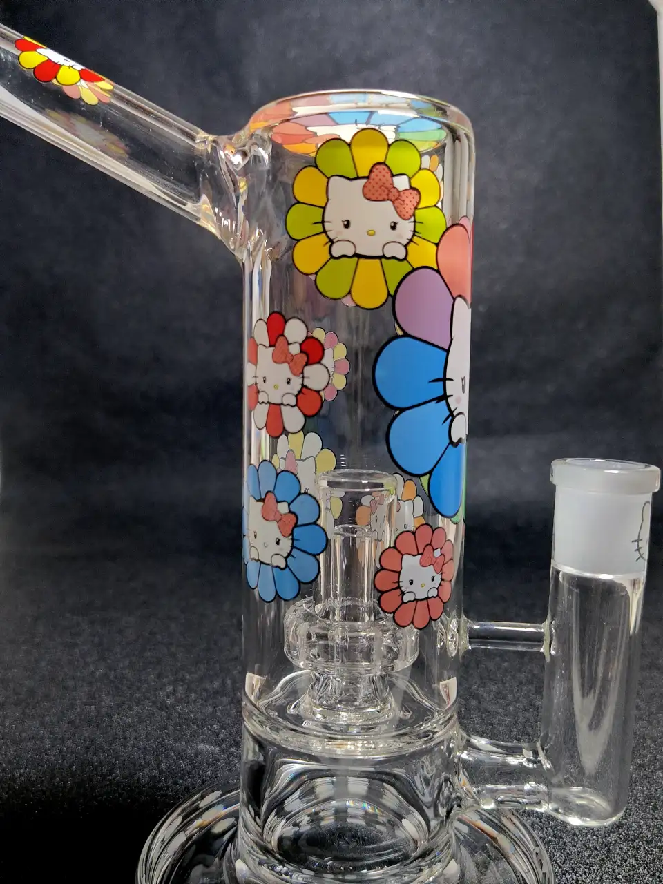 Hello Kitty Sanrio Rainbow Sunflower Pop Art Glass Bong