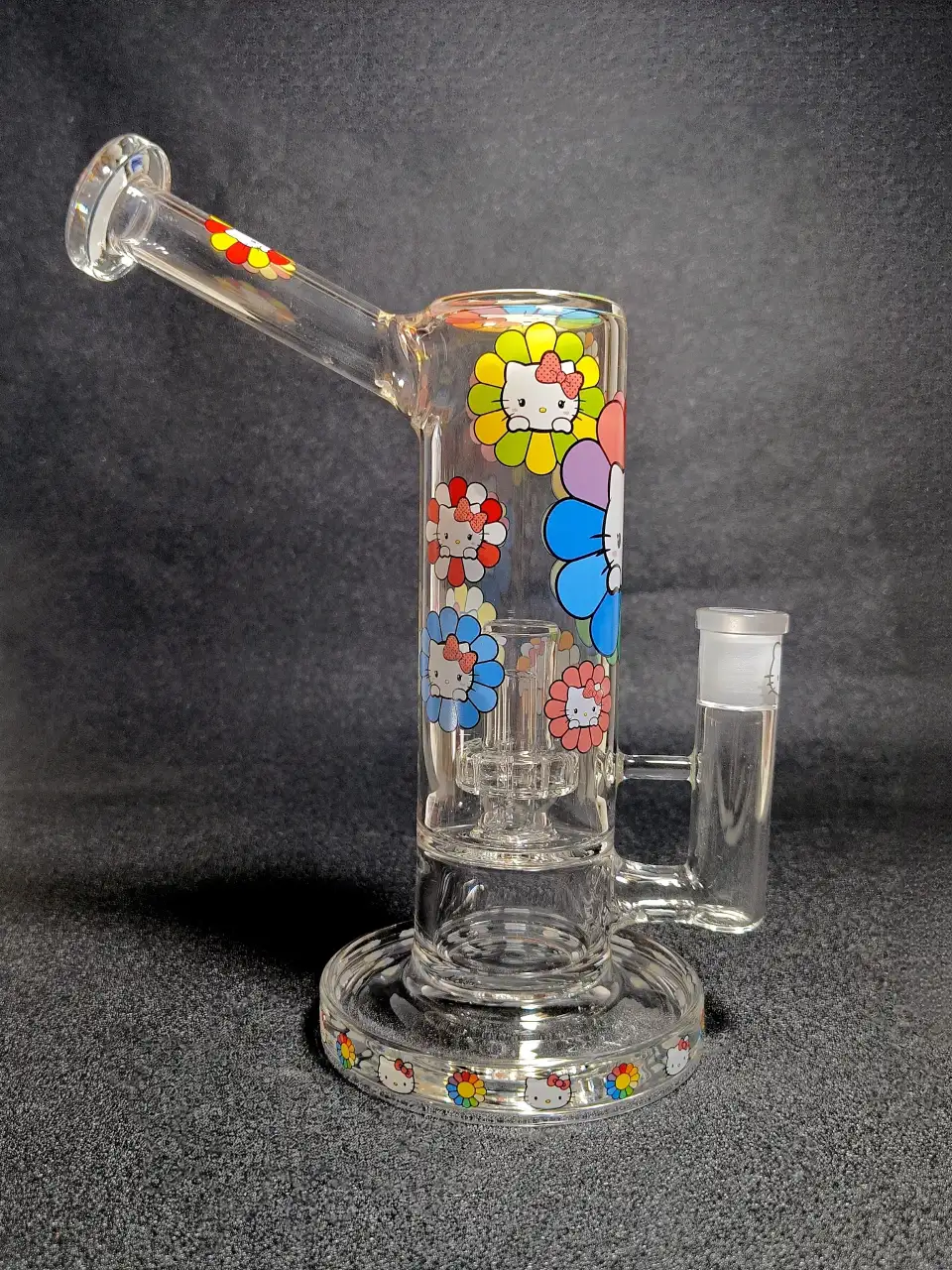 Hello Kitty Sanrio Rainbow Sunflower Pop Art Glass Bong
