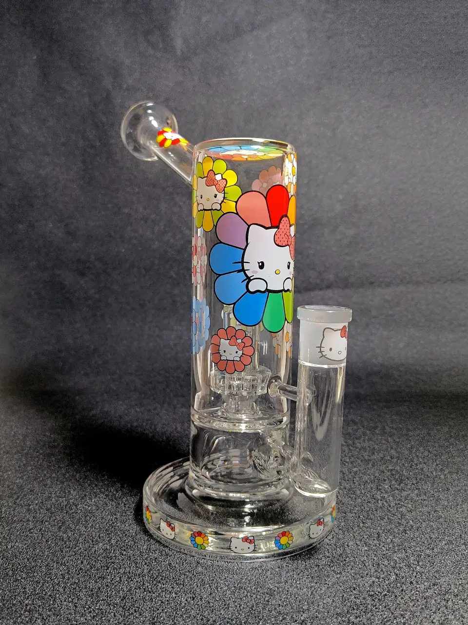 Hello Kitty Sanrio Rainbow Sunflower Pop Art Glass Bong