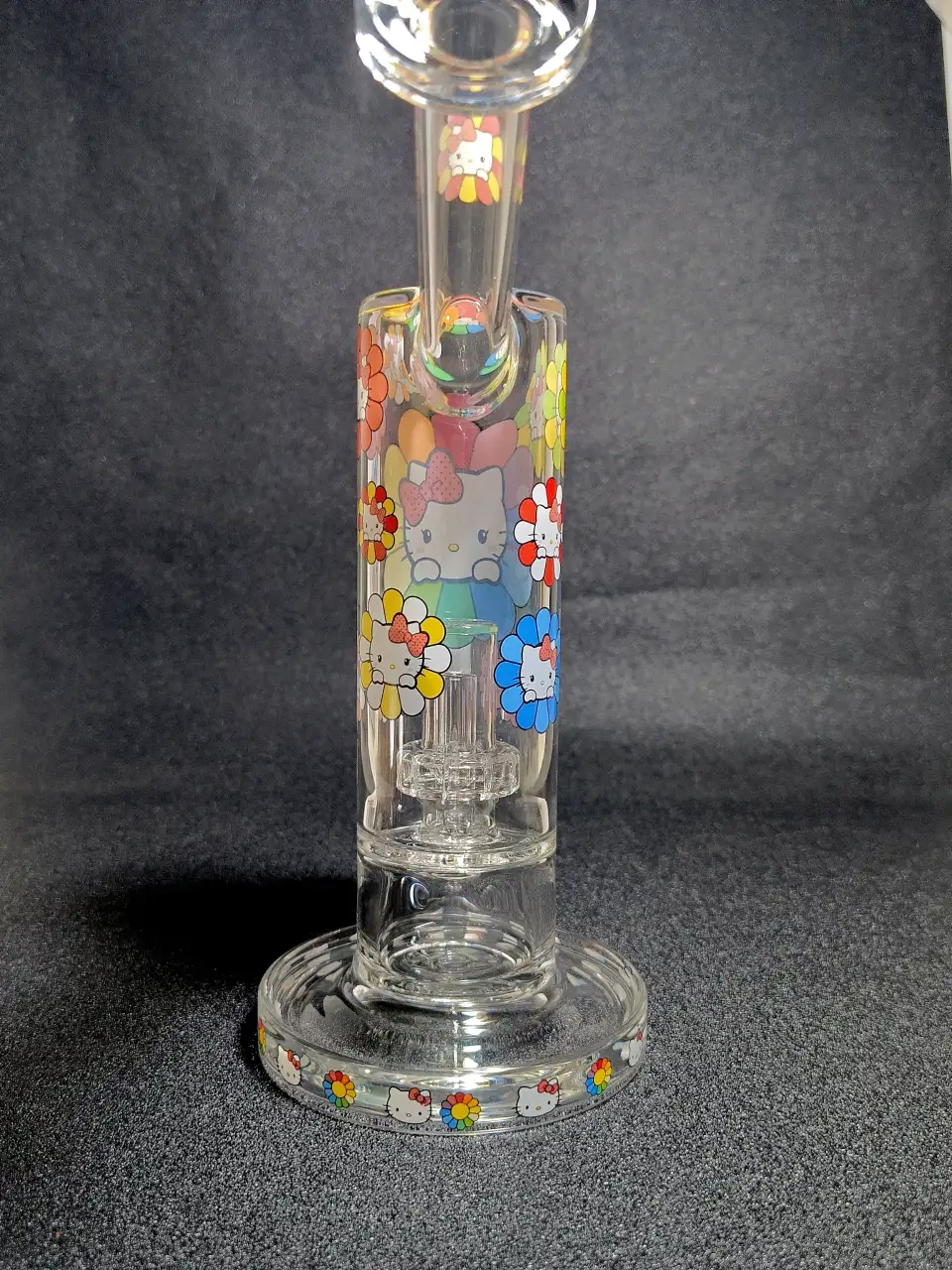 Hello Kitty Sanrio Rainbow Sunflower Pop Art Glass Bong