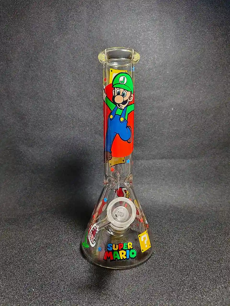 Super Mario Luigi Beaker Glass Bong