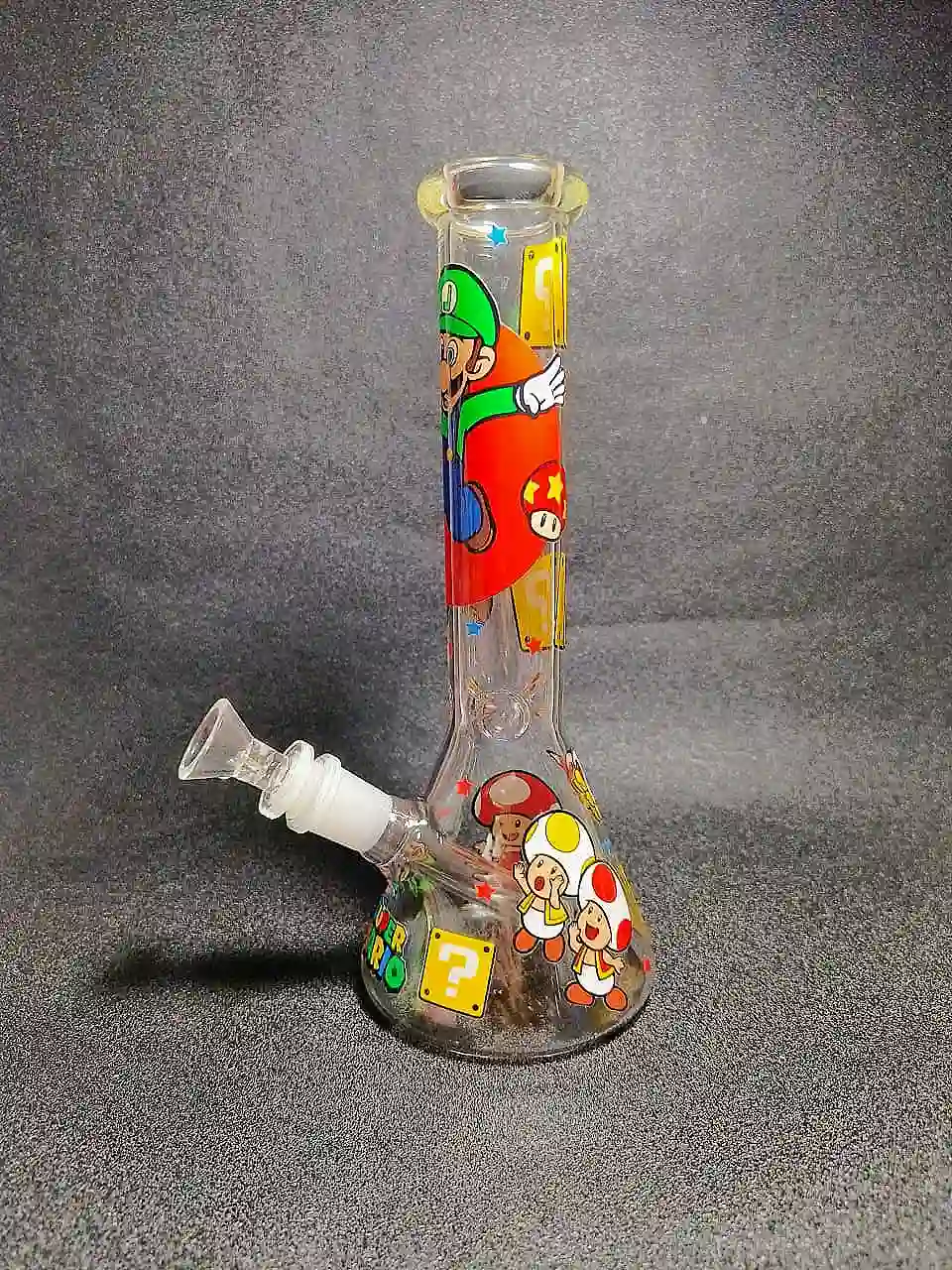 Super Mario Luigi Beaker Glass Bong