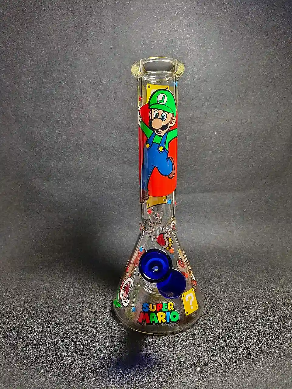 Super Mario Luigi Beaker Glass Bong