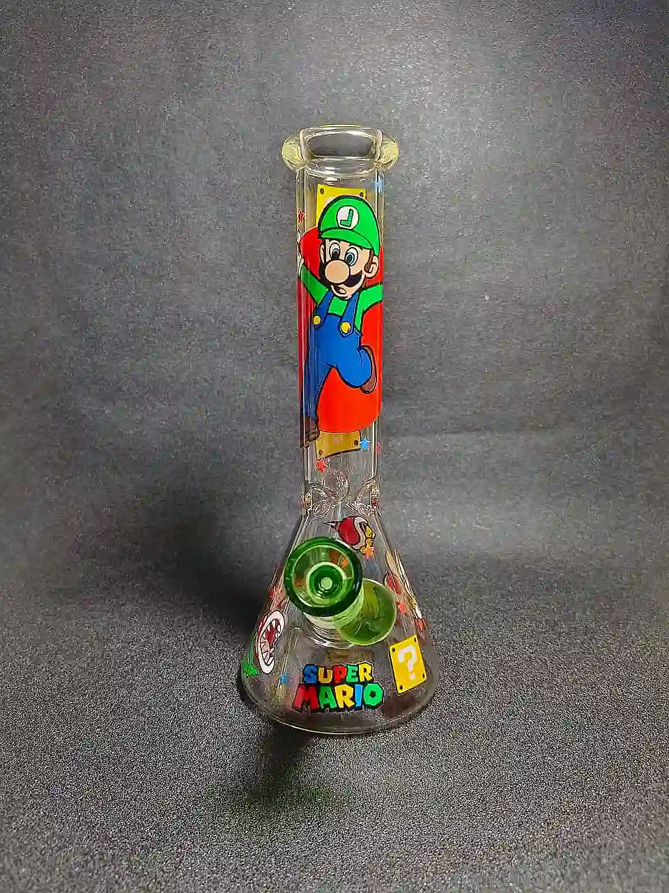 Super Mario Luigi Beaker Glass Bong