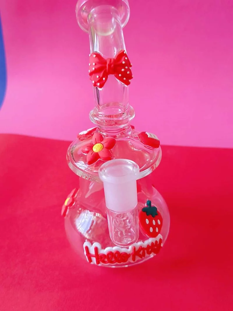7.5" Sweet Hello Kitty & Flowers Mini Glass Bong