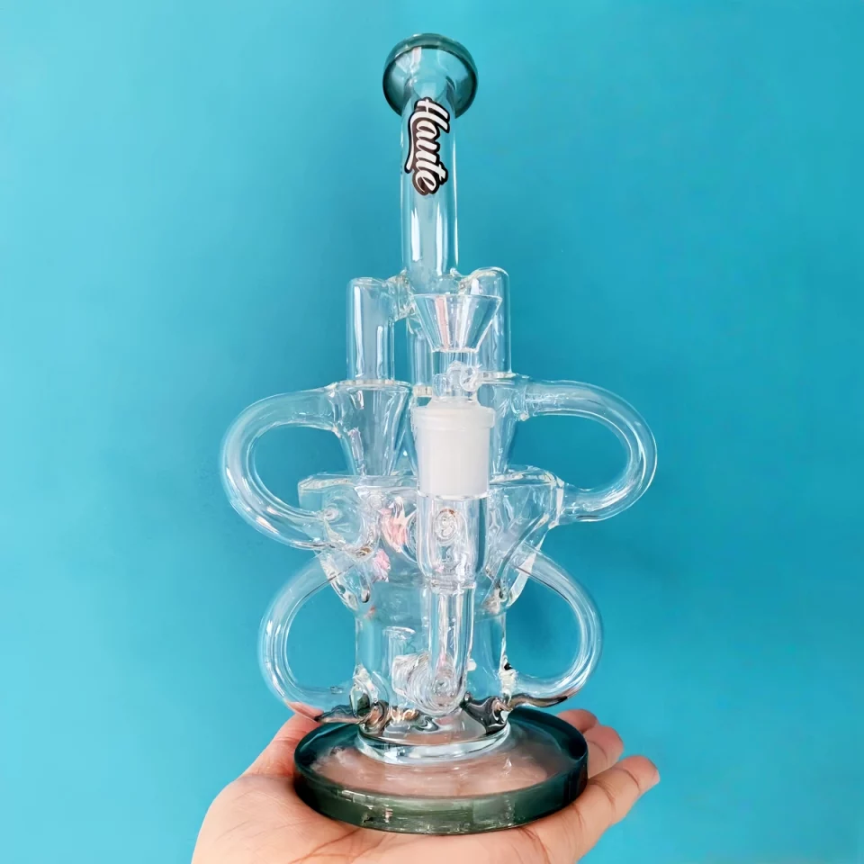 11" Swiss Recycler Glass Water Bong with Disc Perc