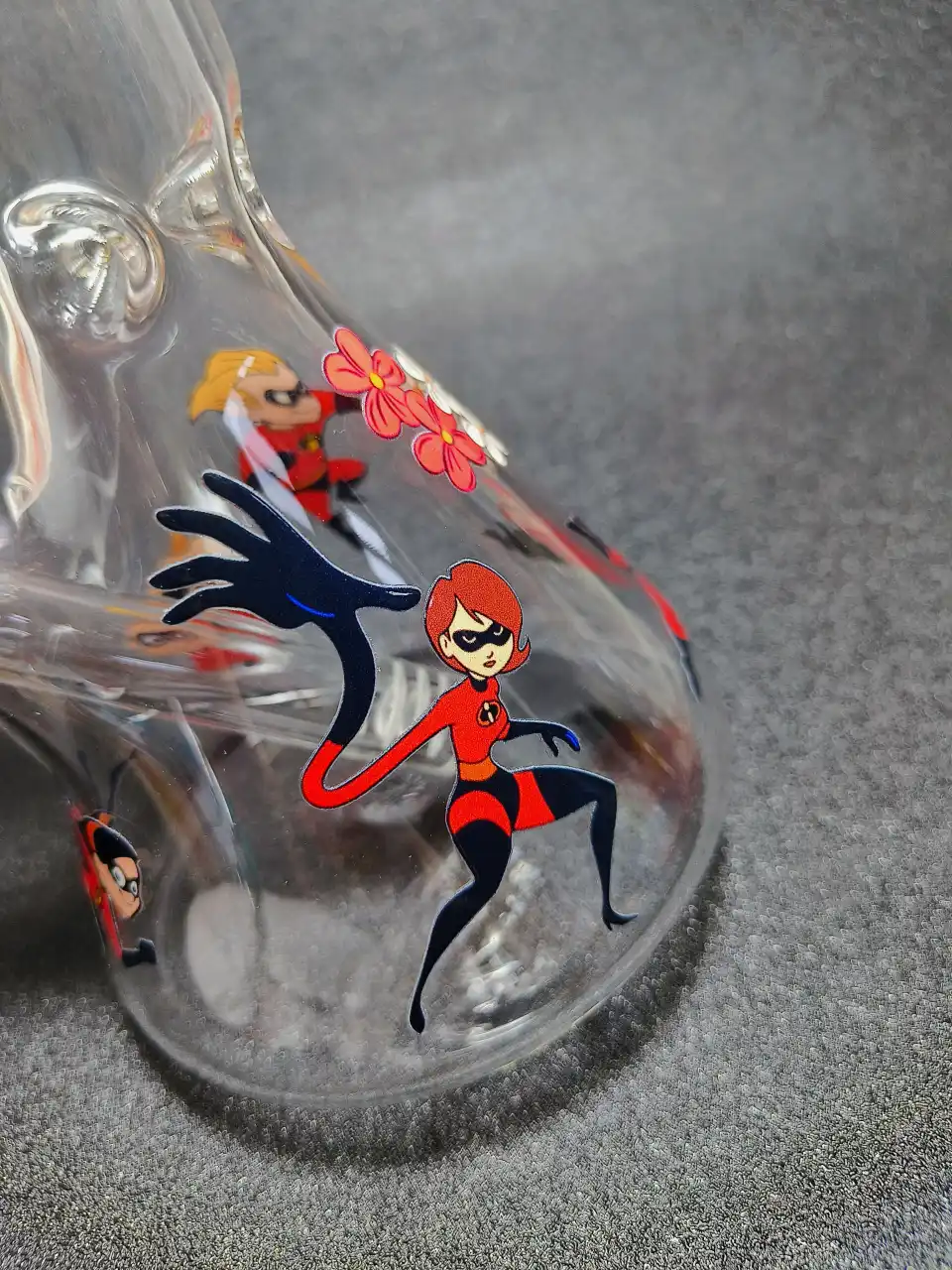 The Incredibles Superhero Family Red Suit Glass Bong