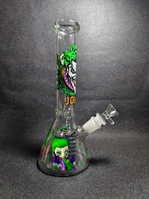 10″ The Joker Inspired Beaker Glass Bong 10" The Joker Inspired Beaker Glass Bong