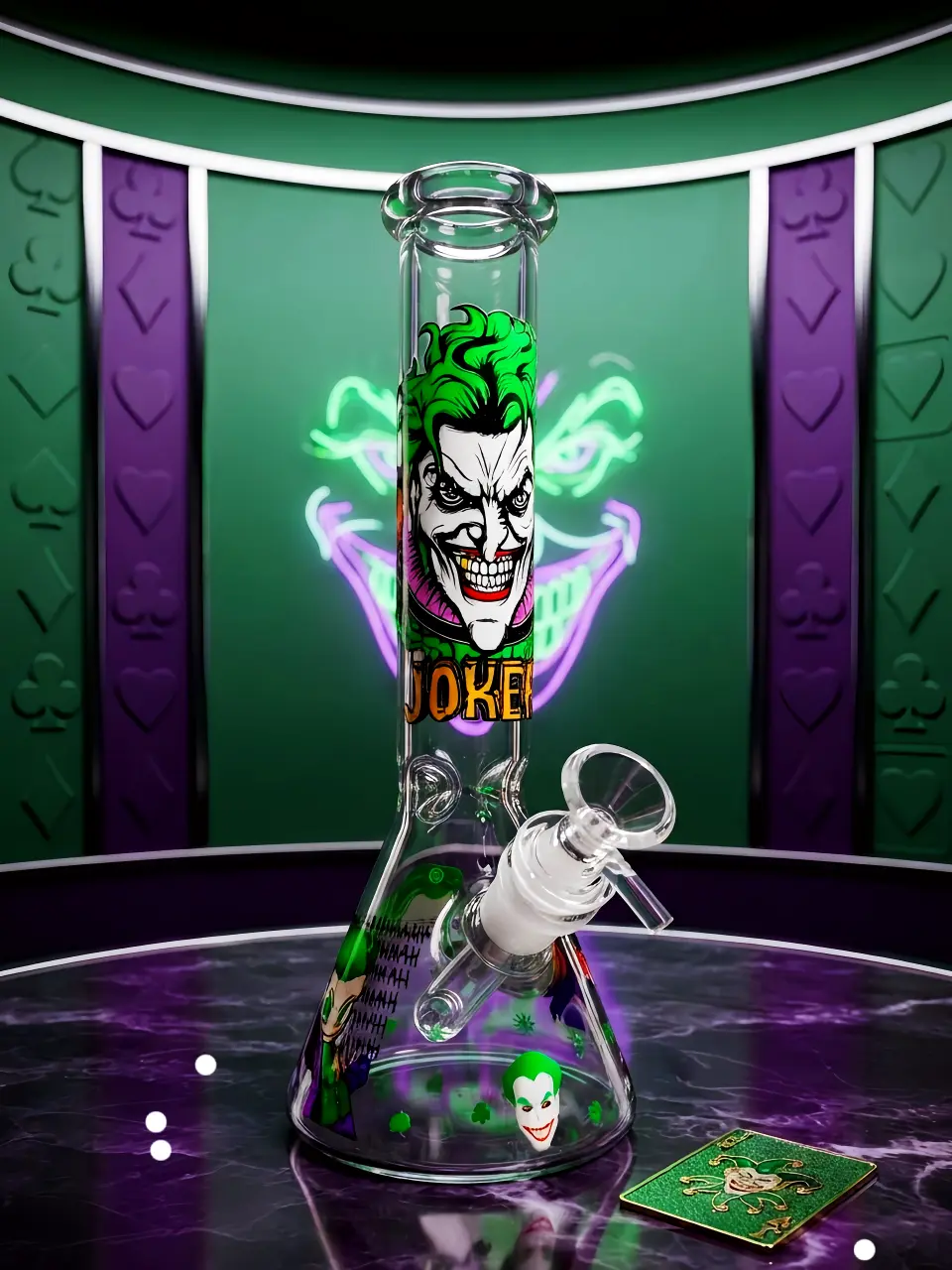 10″ The Joker Inspired Beaker Glass Bong